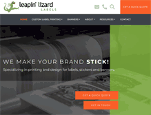 Tablet Screenshot of leapinlizardlabels.com